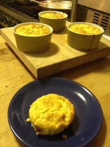 Leek and Goat Cheese Souffle
